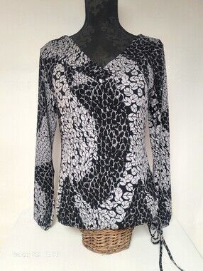 Worthington Women's Black/White Blouse Size S